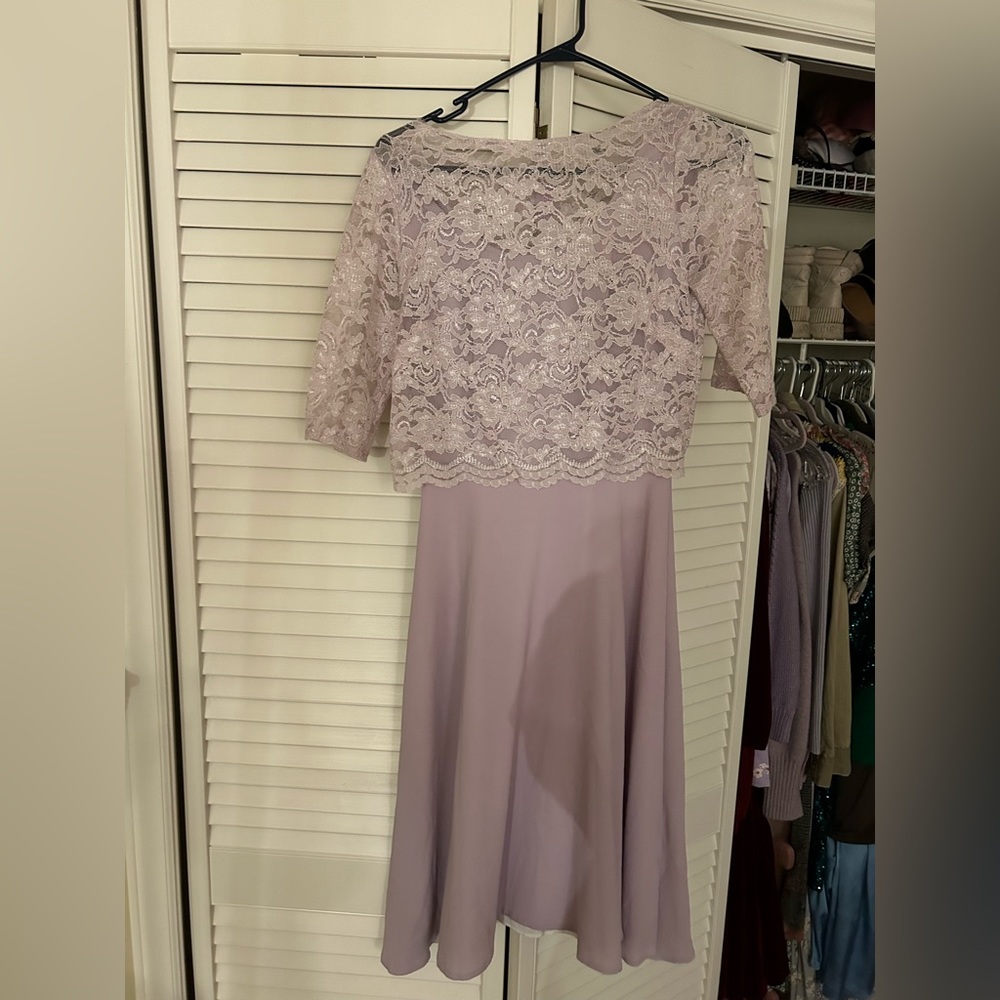 ASOS Zack Petites Lavender lace high neck dress